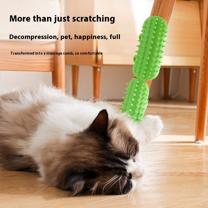Self-Cleaning Cat Grooming Brush | Wall-Mounted Corner Scratcher & Massage Comb for Cats