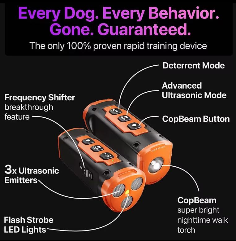 Rechargeable Dog Behavior Trainer with LED Flashlight