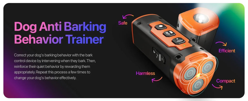 Rechargeable Dog Behavior Trainer with LED Flashlight