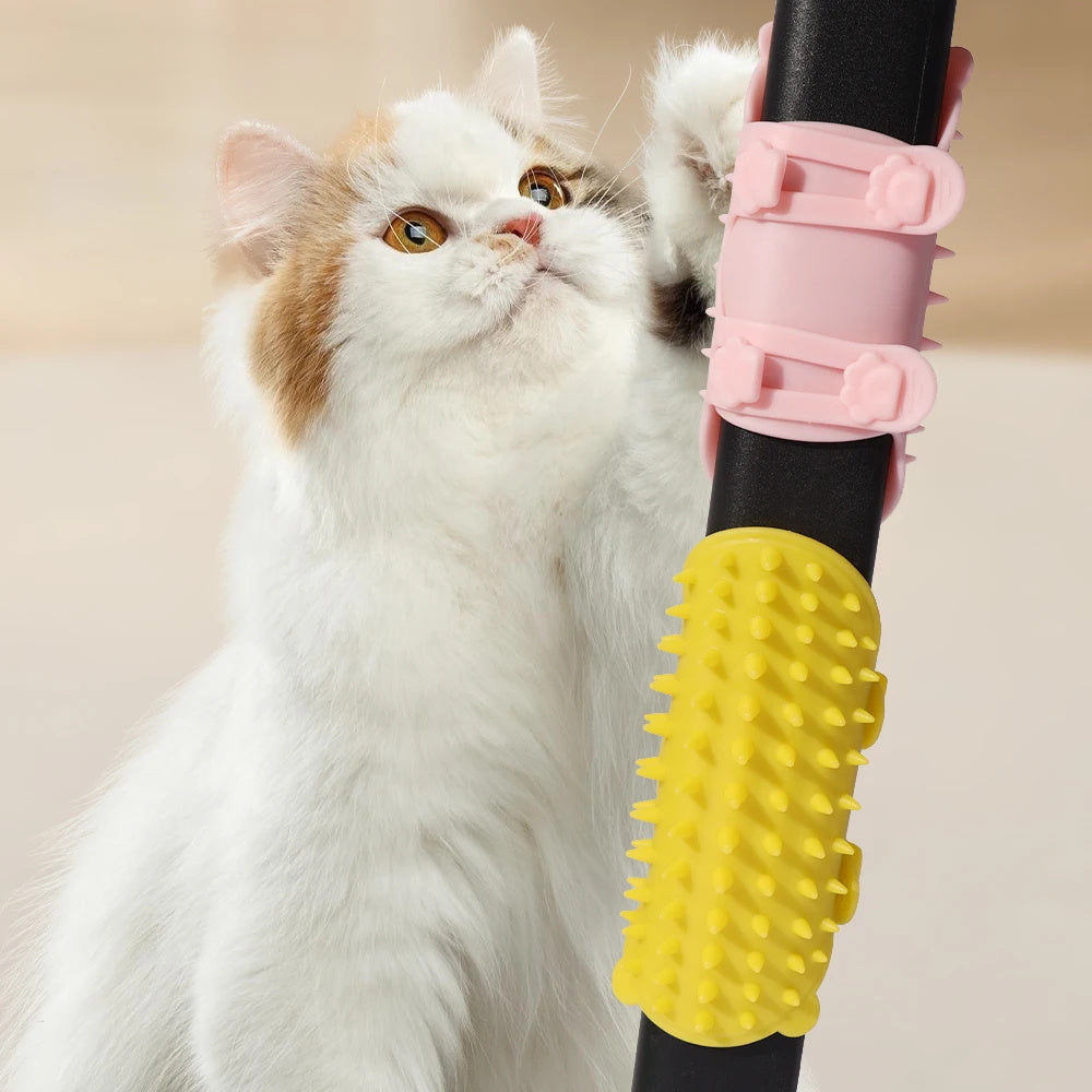 Self-Cleaning Cat Grooming Brush | Wall-Mounted Corner Scratcher & Massage Comb for Cats